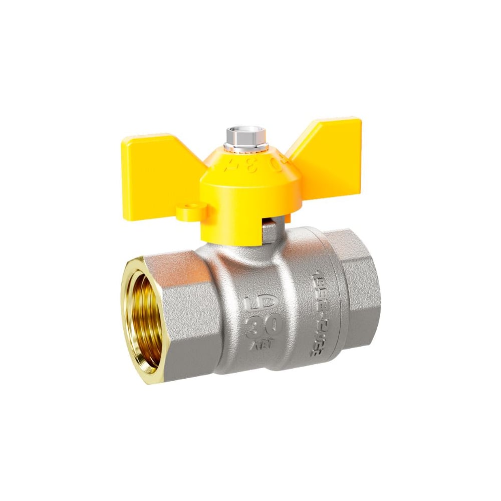 Изображение товара Кран шаровой латунный LD Pride 47.32.В-В.Б GAS 32 Ду 25 бабочка