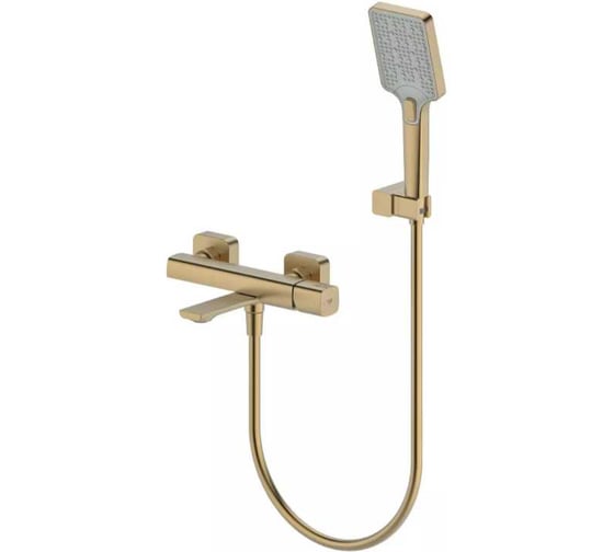 Изображение товара Смеситель для ванны однорычажный ViEiR короткий излив, матовое золото, настенный V473031-S