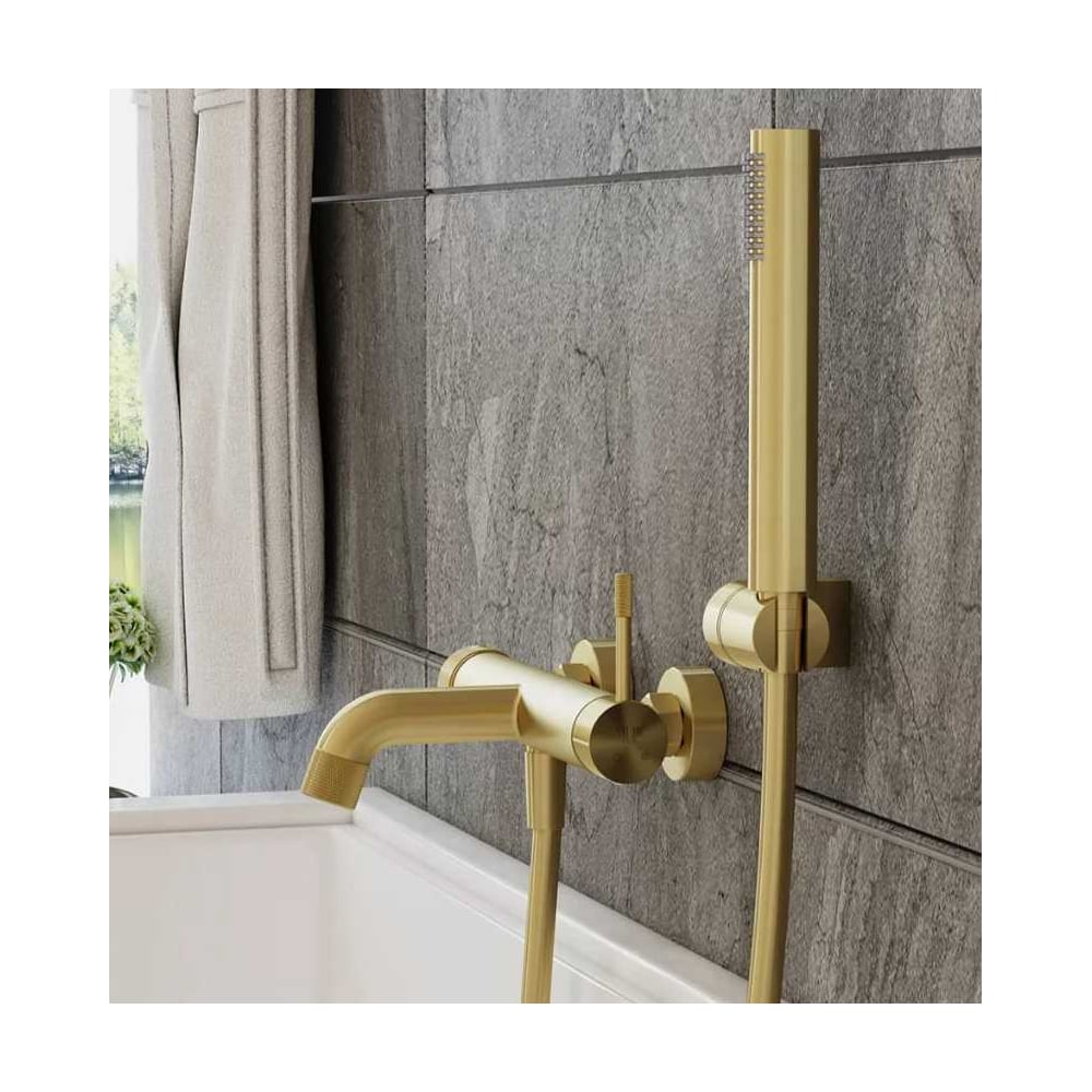 Изображение товара Смеситель для ванны однорычажный ViEiR матовое золото V403531-S