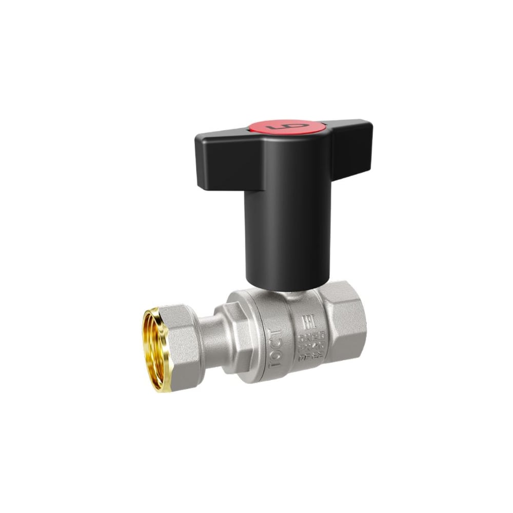 Изображение товара Латунный кран шаровой LD Pride с накидной гайкой и Т-рукояткой 20 мм