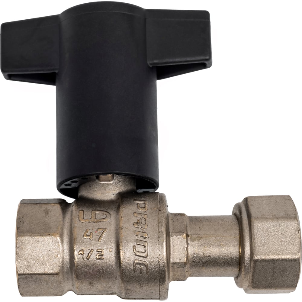 Изображение товара Кран шаровой латунный LD Pride с накидной гайкой 15 мм 40 бар Т-рукоятка