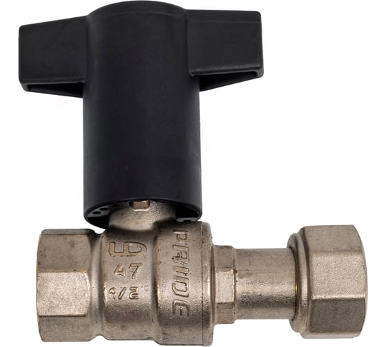 Изображение товара Кран шаровой латунный LD Pride с накидной гайкой 47.15.В-НкГк.Ду 15 Ру 40 с Т-рукояткой (Red + Blue) LD 47.341.15 RB