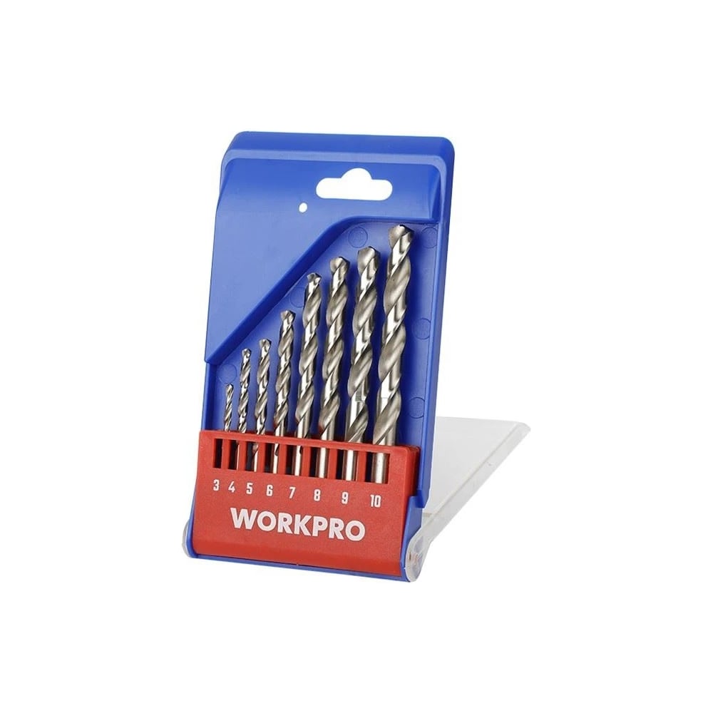 Изображение товара Набор сверл по металлу Workpro HSS4341 8 шт диаметр 3-10 мм