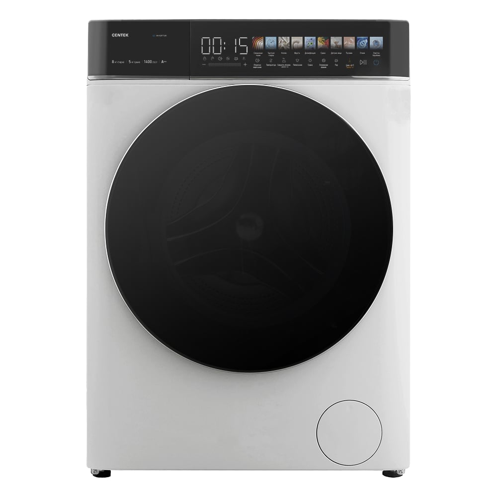 Изображение товара Стиральная машина Centek CT-1944 с сушкой и паром 8 кг белая