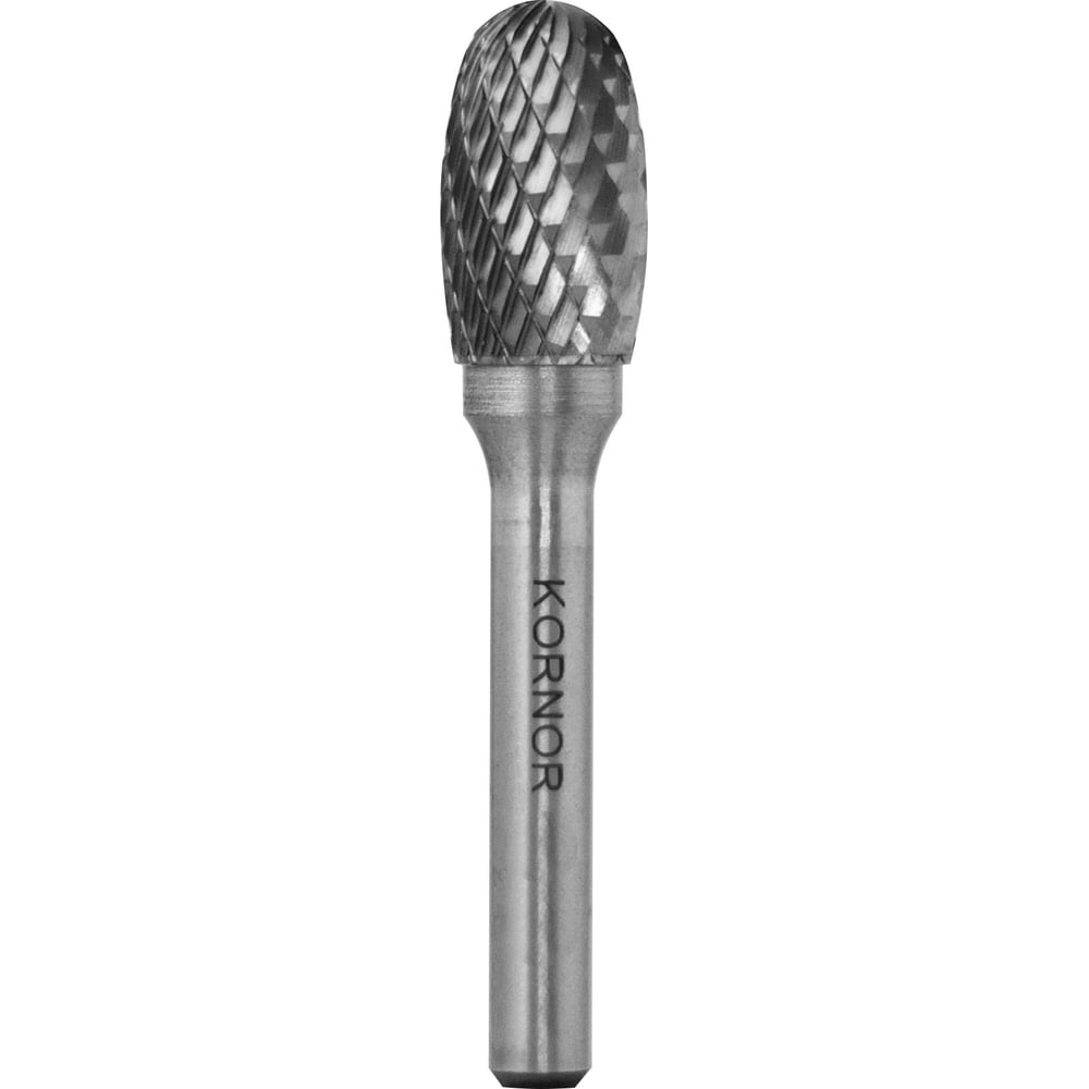 Изображение товара Бор-фреза KORNOR E1016BM06 овальная 2-ая насечка для металла и камня