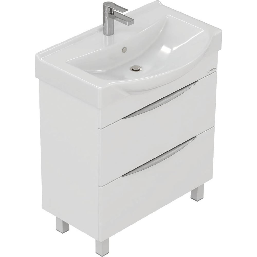 Изображение товара Тумба с раковиной Onika Навиа 80 напольная белая современная для ванной комнаты