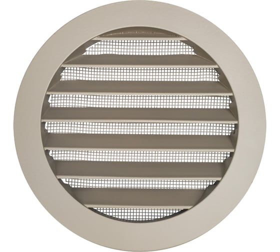 Изображение товара Решетка ARIUS металлическая наружная уличная, круглая, серо-бежевая RAL U727, диаметр фланца 125 мм, 136234