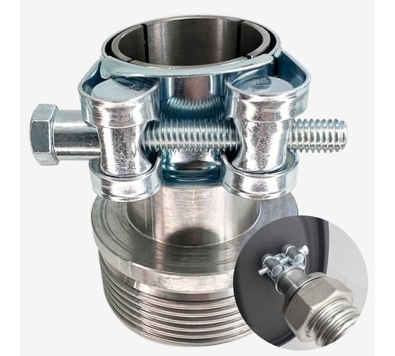 Изображение товара Адаптер с силовым хомутом на патрубок генератора STACORT 25мм, резьба 1 1/2 AD-25-35S