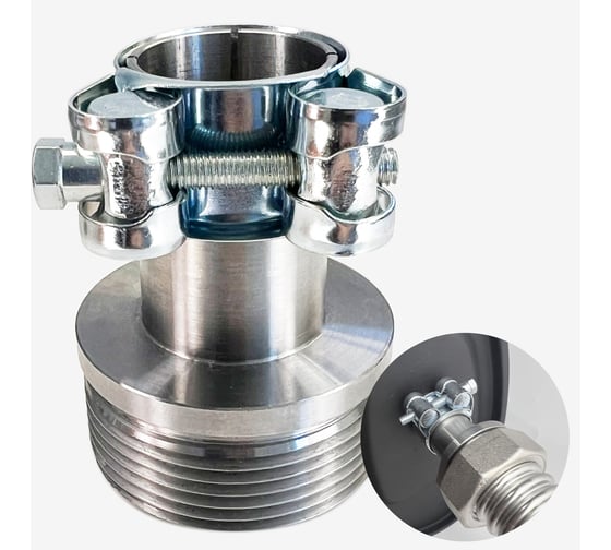 Изображение товара Адаптер с силовым хомутом на патрубок генератора STACORT 22мм, резьба 1 1/4 AD-22-28S