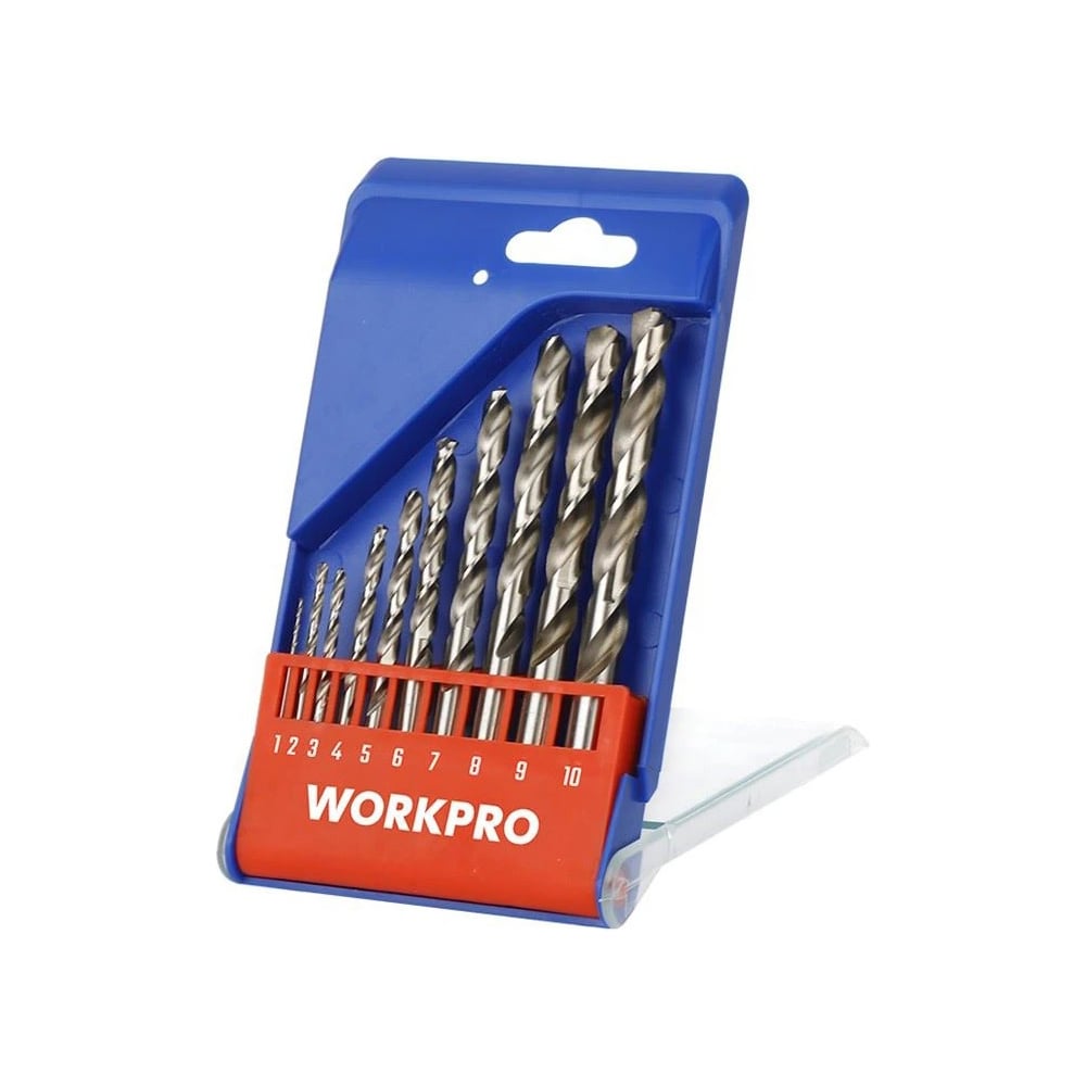 Изображение товара Набор сверл по металлу Workpro HSS4341 1-10мм 10шт