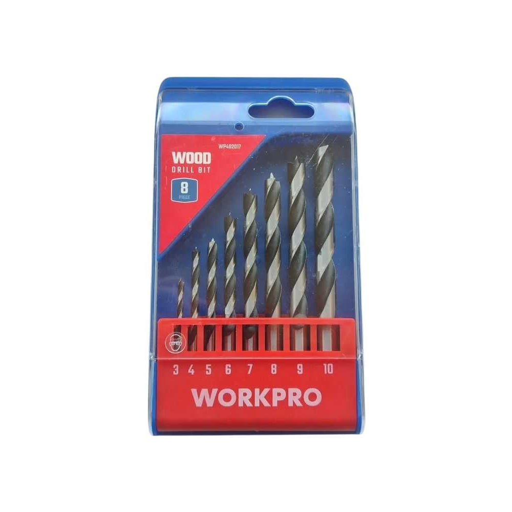 Изображение товара Набор сверл по дереву Workpro 3-10мм 8 шт WP402017 надежный инструмент