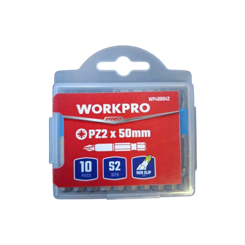 Изображение товара Набор ударных бит Workpro PRO IMPACT PZ2 50мм 10шт для шуруповерта