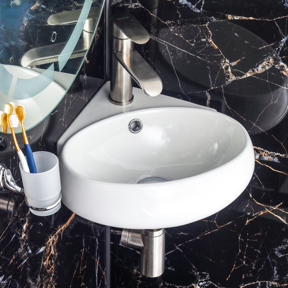 Изображение товара Угловая раковина MELANA MLN-320350 белая керамика