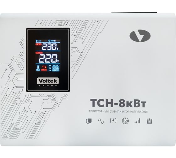 Изображение товара Стабилизатор напряжения однофазный VOLTEKterra VOLTEK ТСН 8000 (8000ВА) VTCH-8000