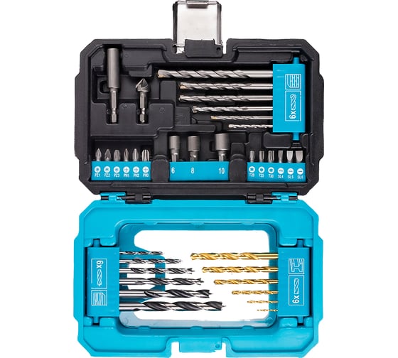 Изображение товара Набор сверл и бит 35 предметов по стали древесине бетону CR-V сталь кейс Tools Smartbuy SBT-SDM-35P1
