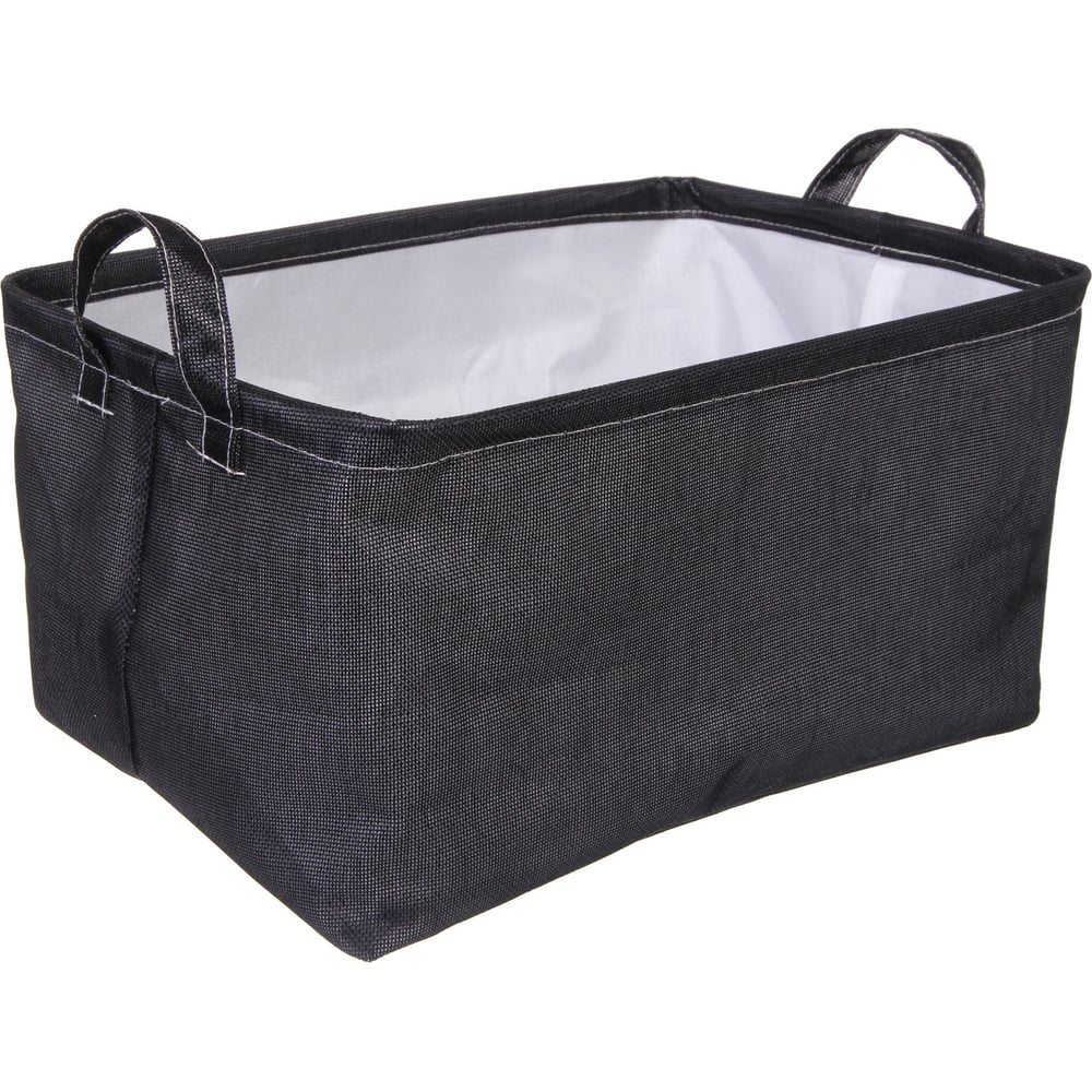 Изображение товара Коробка для хранения вещей с ручками ВЕСТА черная 38x26x21 см