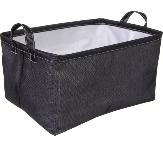 Изображение товара Коробка для хранения вещей с ручками Селфи ВЕСТА, цвет черный, 38*26*21см 980-0035