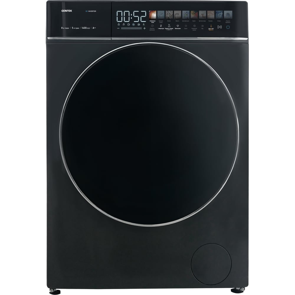 Изображение товара Стиральная машина Centek CT-1945 8 кг с паровой сушкой и дисплеем серый