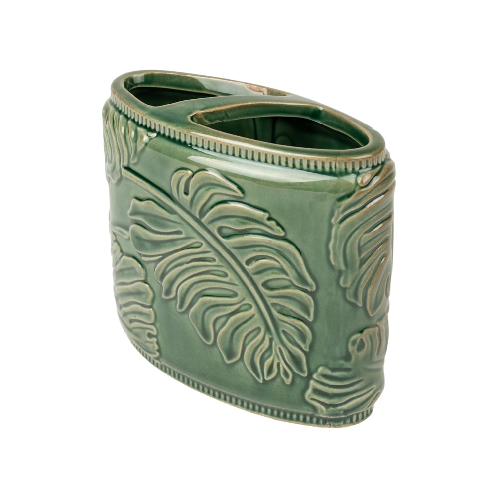 Изображение товара Подставка для зубных щеток Zenfort Ливия из керамики, настольная, зеленая