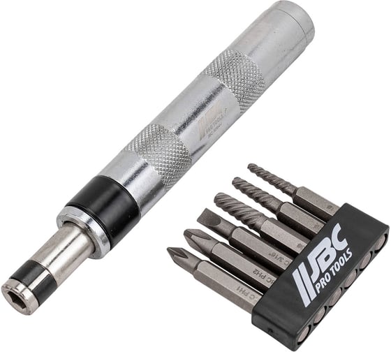 Изображение товара Отвертка ударная с набором бит и экстракторами резьбы JBC 7 предметов JBC-5064V(63456)