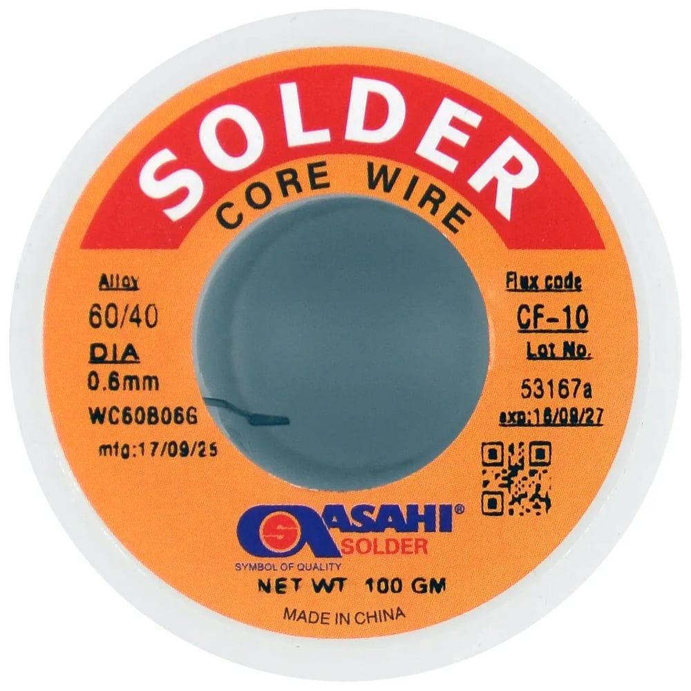 Изображение товара Припой ASAHI 0,6мм 0,1кг Sn60/Pb40 с флюсом RA