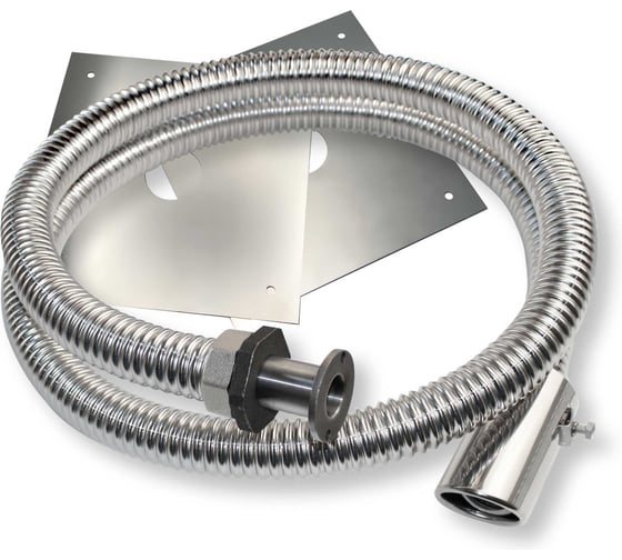 Изображение товара Отвод выхлопа генератора STACORT 2 м, 2-х болтовое крепление (между центрами 40 мм) для A-iPower, Fubag и аналогов, резьба 1 1/4'' с насадкой SOVG-A40N-2