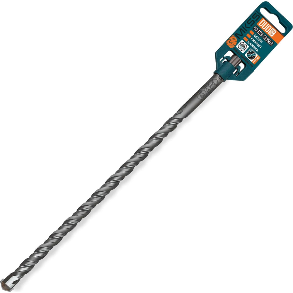 Изображение товара Бур по бетону 12x350 мм MKSS Duo DS1235 SDS-plus прочный инструмент