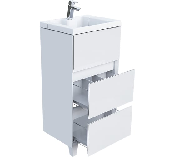 Изображение товара Тумба с раковиной Marka One в ванную Bumble 40 см напольная 2 ящика Ц0000001480