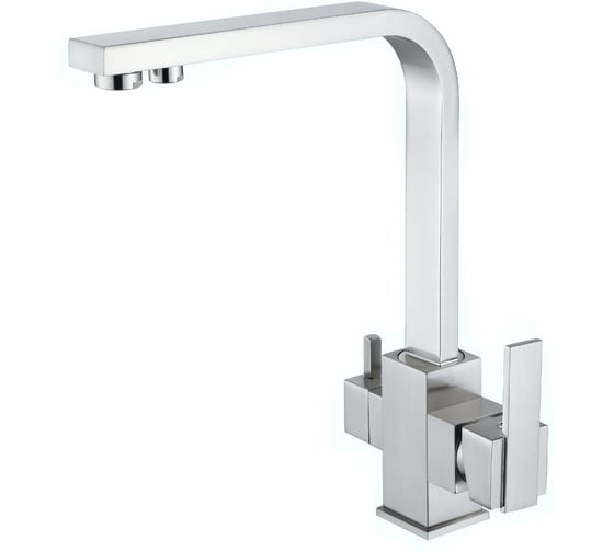 Изображение товара Смеситель для кухни под фильтр ViEiR высокий Г-образный квадратный излив хром для кухонной мойки V15004
