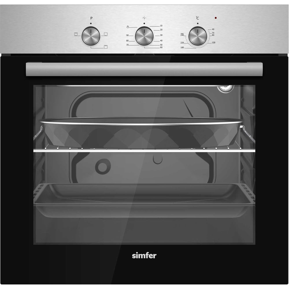 Изображение товара Встраиваемая электрическая духовка Simfer B6EM14025 черный серебро 60 л