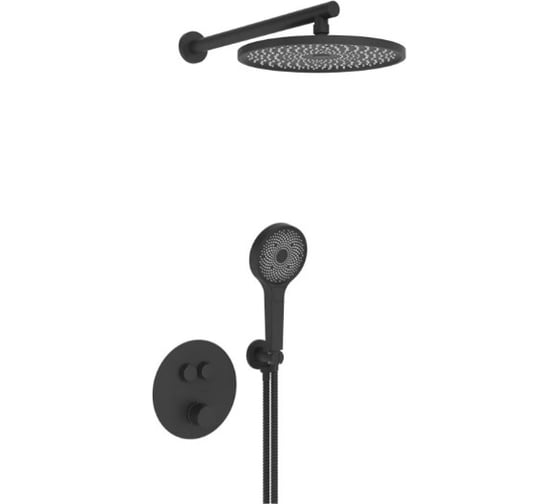 Изображение товара Встроенный смеситель для душа ViEiR термостатический на 2 функции черный скрытый монтаж без излива V25005-2C