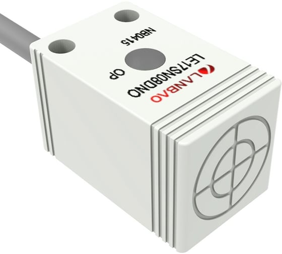 Изображение товара Индуктивный датчик Lanbao LE17SF05DNO Sn=5 мм, корпус 17x17x28, пластик, заподлицо, 10-30DC, NO NPN, IP67, кабель 2м 07-00040123