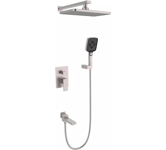 Изображение товара Встроенный смеситель для душа ViEiR на 3 режима сатин скрытый монтаж верхний и ручной душ V393563-N