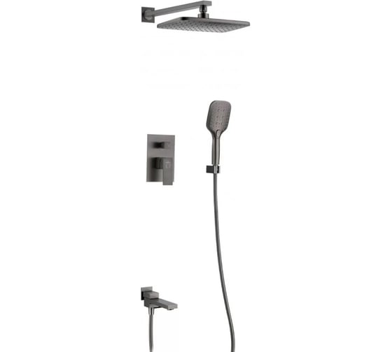 Изображение товара Встроенный смеситель для душа ViEiR на 3 режима графит скрытый монтаж верхний и ручной душ V393563-G