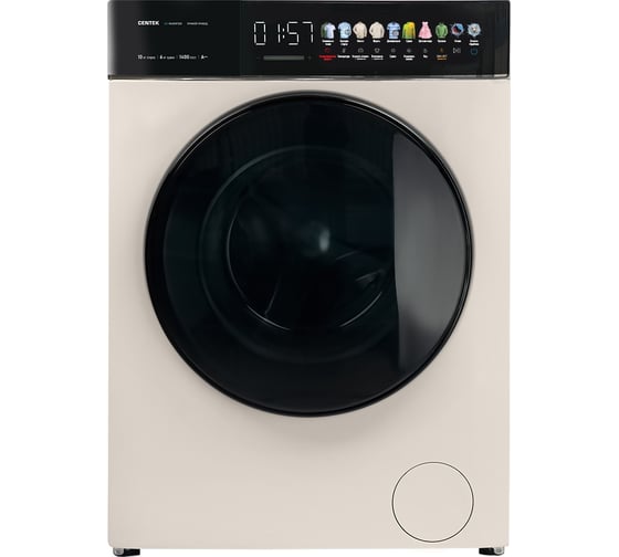 Изображение товара Стиральная машина Centek бежевый, 1400/10кг/52см/Прямой привод/Цветной сенсор/Сушка 6кг/A+++ CT-1977