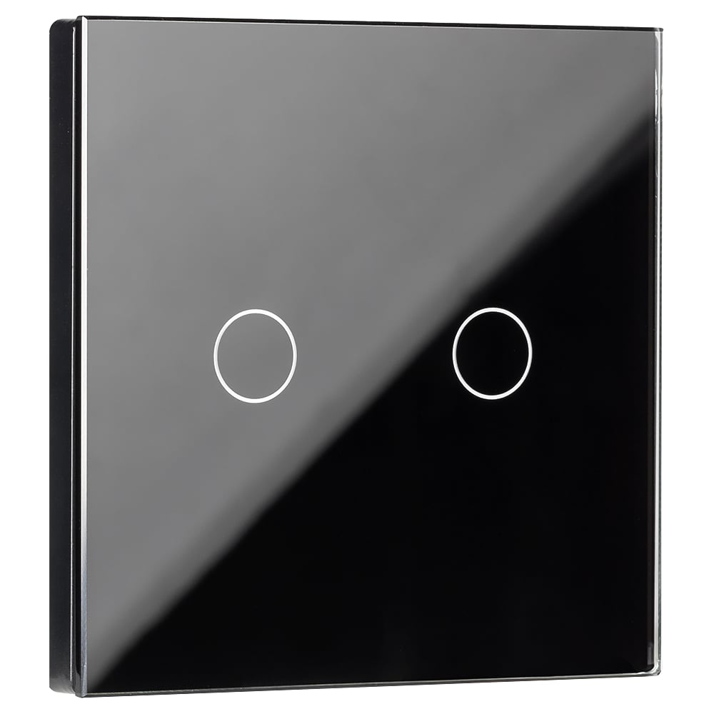 Изображение товара Сенсорный выключатель SMARTBUY двухклавишный черный SBE-e1b-10-SW2-0 для освещения