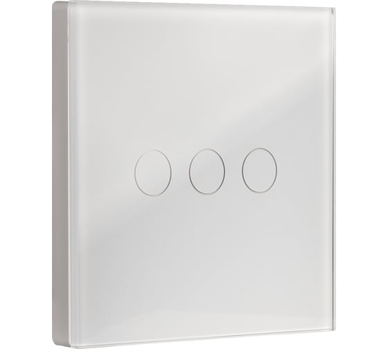 Изображение товара Сенсорный выключатель SMARTBUY трехклавишный, белый SBE-e1w-10-SW3-0