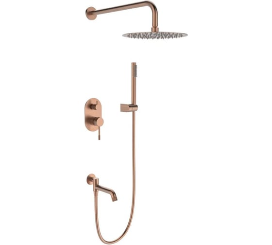 Изображение товара Встроенный смеситель для душа ViEiR на 3 режима розовое золото скрытый монтаж верхний душ лейка и излив V403564-R