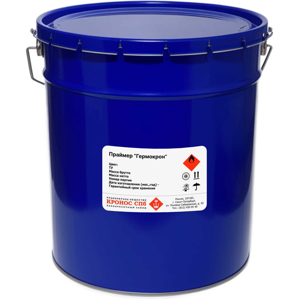 Изображение товара Праймер каучуково-смоляной КРОНОС СПб Гермокрон 15 кг для гидроизоляции и защиты