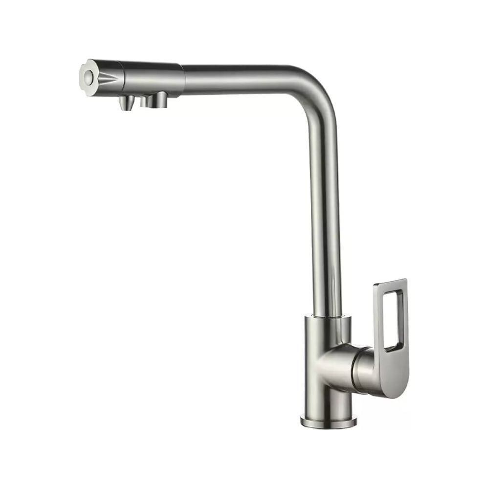 Изображение товара Смеситель для кухни под фильтр ViEiR высокий Г-образный сатин V15008-G