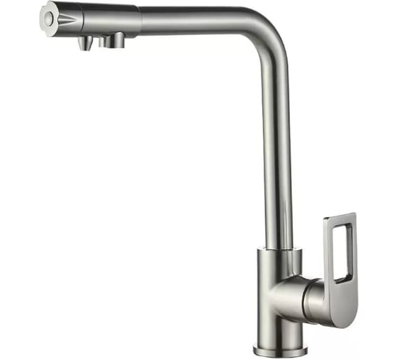 Изображение товара Смеситель для кухни под фильтр ViEiR высокий Г-образный сатин для кухонной мойки и подключения фильтра V15008-G