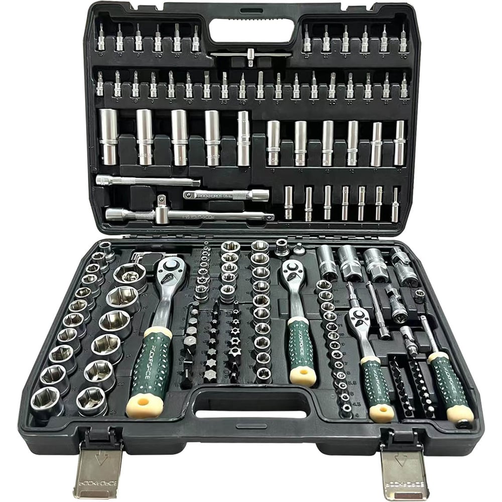 Изображение товара Набор инструментов Rockforce 172 предмета 1/4 3/8 1/2 с кейсом
