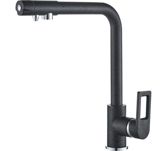 Изображение товара Смеситель для кухни под фильтр ViEiR высокий Г-образный черный крап для стильной кухни и подачи фильтрованной воды V15008-C