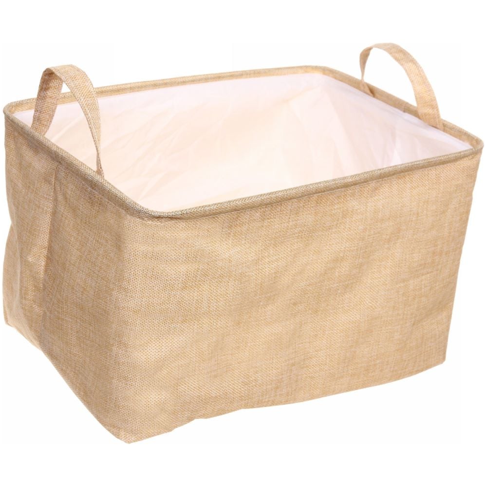 Изображение товара Коробка для хранения вещей с ручками ВЕСТА, бежевый, 38x26x21 см