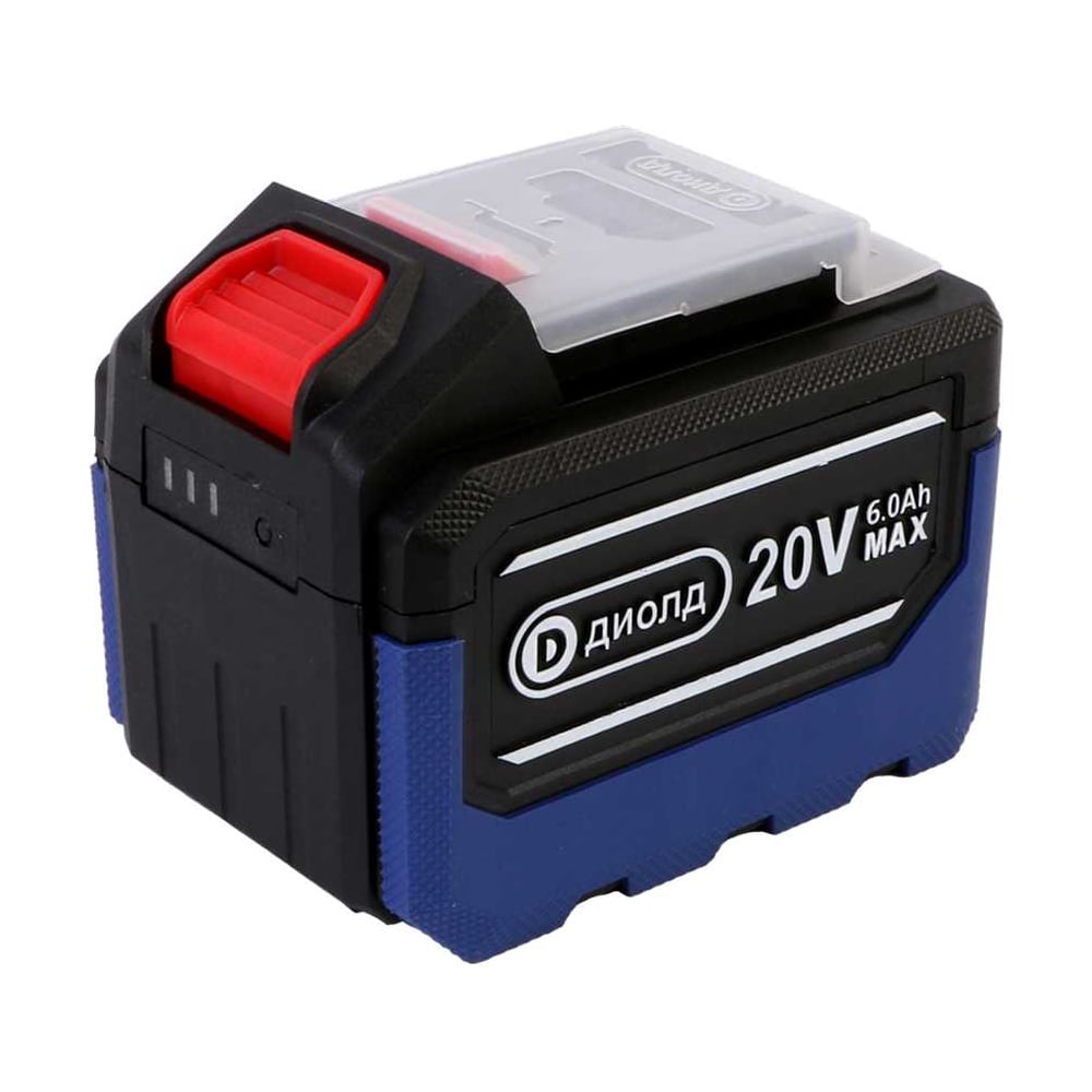 Изображение товара Аккумулятор ДИОЛД ЛИ-02С 20 В 6.0 А*ч универсальный обрезиненный