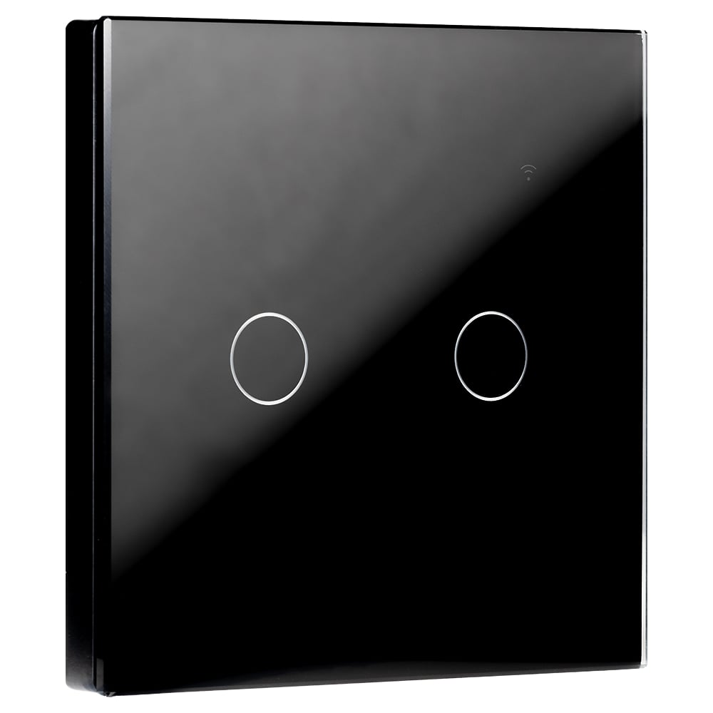 Изображение товара Умный сенсорный выключатель Wi-Fi с Яндекс Алисой двухклавишный черный SMARTBUY SBE