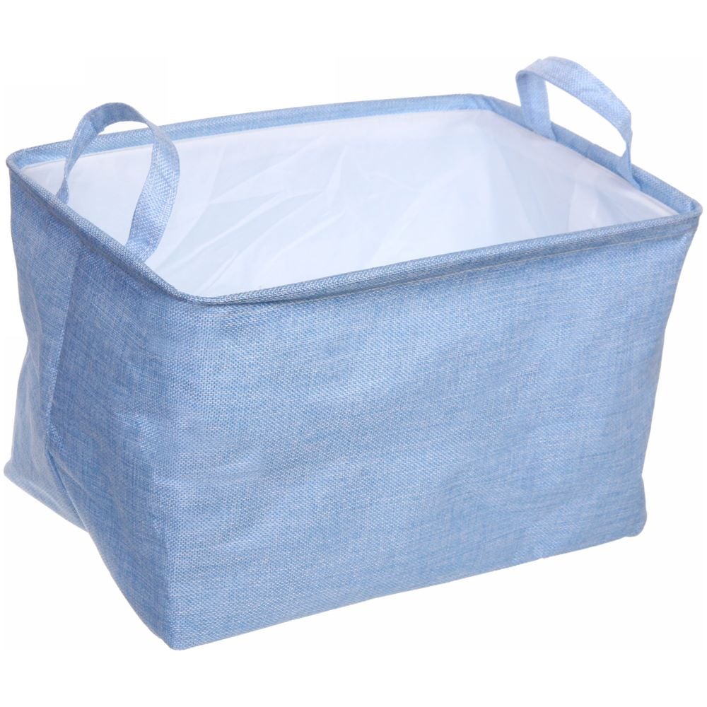 Изображение товара Коробка для хранения вещей ВЕСТА пастельно голубая 38x26x21 см с ручками