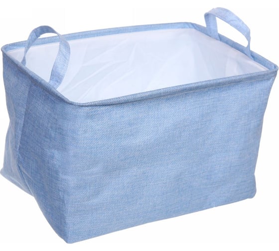 Изображение товара Коробка для хранения вещей с ручками Селфи ВЕСТА, цвет пастельно голубой, 38*26*21см 980-314