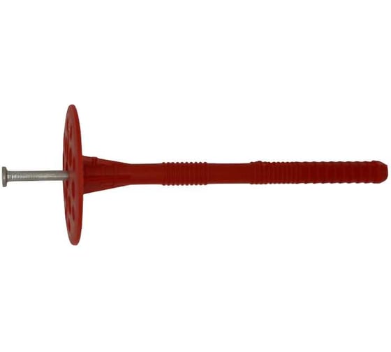 Изображение товара Дюбель для изоляции Крепстор 10х160 с металлическим гвоздём КОРОБКА 100 шт 4665312592054