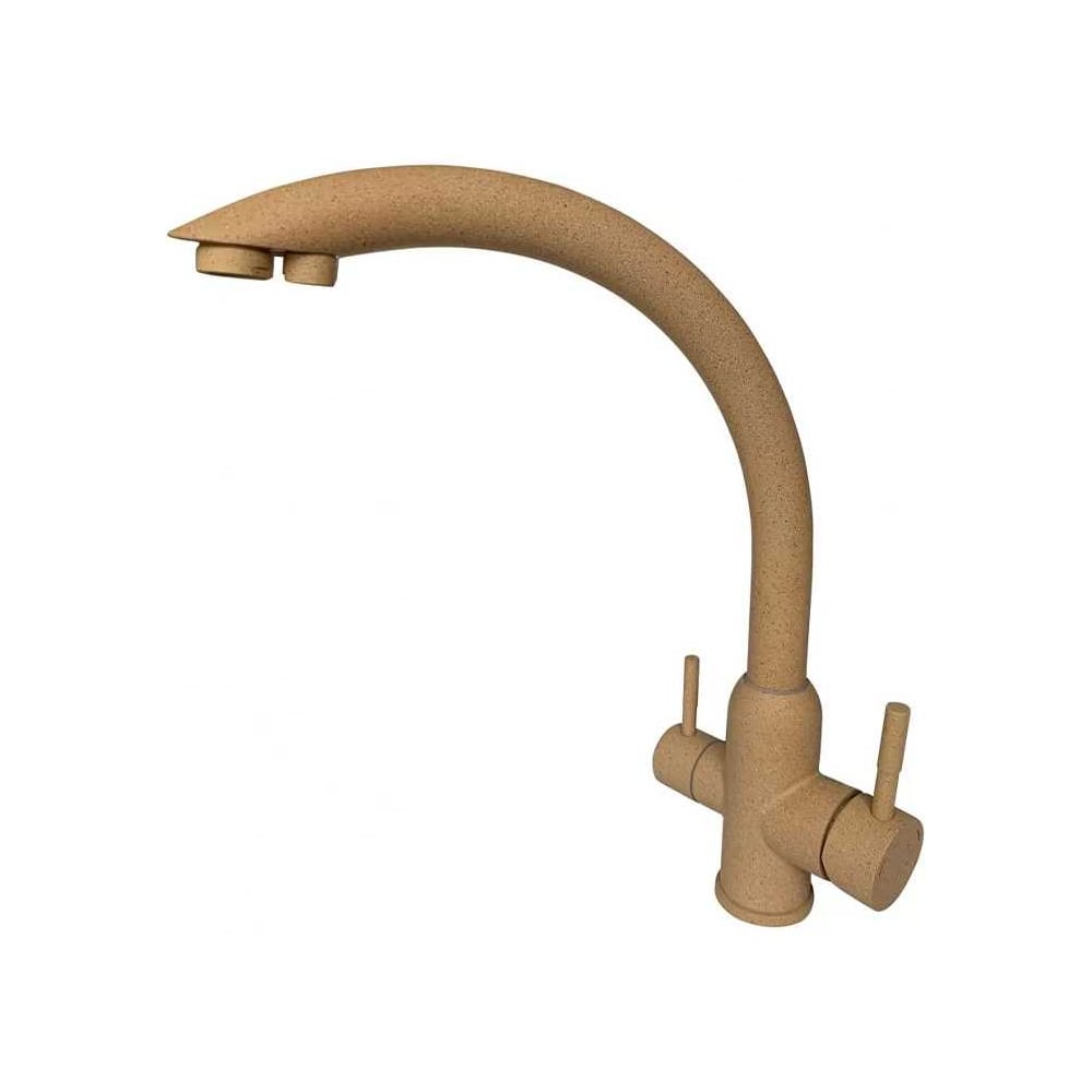 Изображение товара Смеситель для кухни под фильтр ViEiR высокий С-образный нержавеющая сталь охра